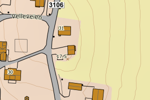 Kartbilde fra WMS-tjeneste av avviket