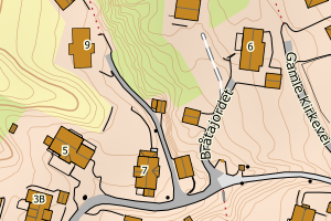 Kartbilde fra WMS-tjeneste av avviket