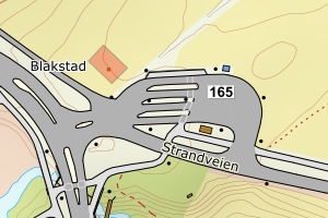 Kartbilde fra WMS-tjeneste av avviket