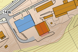 Kartbilde fra WMS-tjeneste av avviket