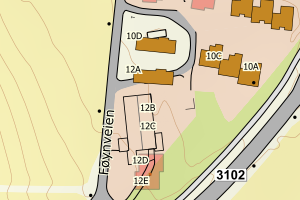 Kartbilde fra WMS-tjeneste av avviket
