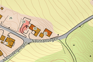 Kartbilde fra WMS-tjeneste av avviket