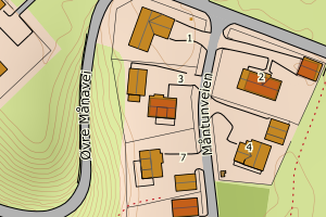 Kartbilde fra WMS-tjeneste av avviket