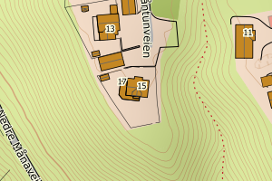 Kartbilde fra WMS-tjeneste av avviket