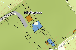 Kartbilde fra WMS-tjeneste av avviket