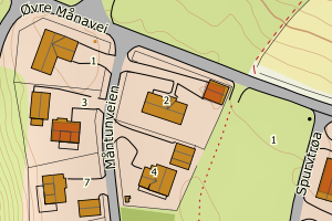 Kartbilde fra WMS-tjeneste av avviket