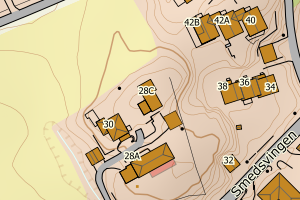 Kartbilde fra WMS-tjeneste av avviket