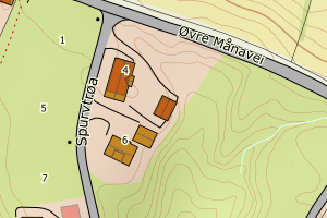 Kartbilde fra WMS-tjeneste av avviket
