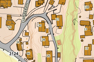 Kartbilde fra WMS-tjeneste av avviket