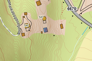 Kartbilde fra WMS-tjeneste av avviket