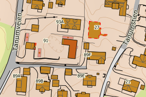 Kartbilde fra WMS-tjeneste av avviket