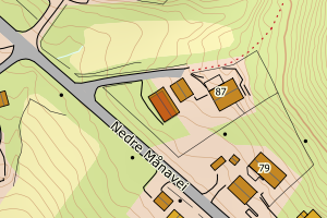 Kartbilde fra WMS-tjeneste av avviket