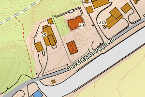 Kartbilde fra WMS-tjeneste av avviket
