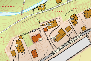 Kartbilde fra WMS-tjeneste av avviket