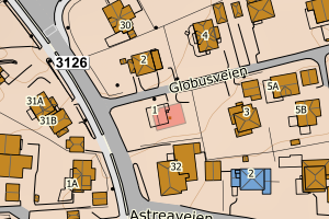 Kartbilde fra WMS-tjeneste av avviket