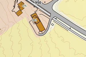 Kartbilde fra WMS-tjeneste av avviket