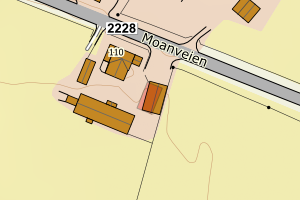 Kartbilde fra WMS-tjeneste av avviket