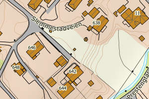 Kartbilde fra WMS-tjeneste av avviket