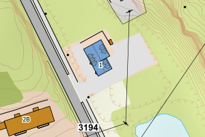 Kartbilde fra WMS-tjeneste av avviket