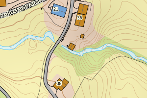 Kartbilde fra WMS-tjeneste av avviket