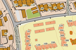 Kartbilde fra WMS-tjeneste av avviket