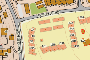 Kartbilde fra WMS-tjeneste av avviket