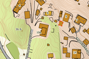 Kartbilde fra WMS-tjeneste av avviket