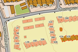 Kartbilde fra WMS-tjeneste av avviket