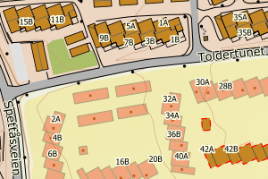 Kartbilde fra WMS-tjeneste av avviket