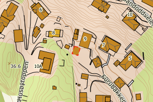Kartbilde fra WMS-tjeneste av avviket