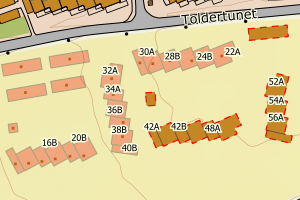 Kartbilde fra WMS-tjeneste av avviket