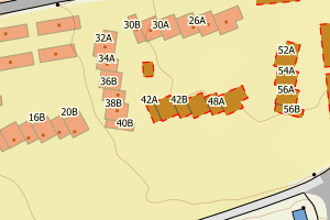 Kartbilde fra WMS-tjeneste av avviket