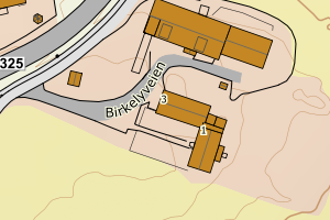 Kartbilde fra WMS-tjeneste av avviket