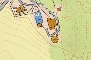 Kartbilde fra WMS-tjeneste av avviket