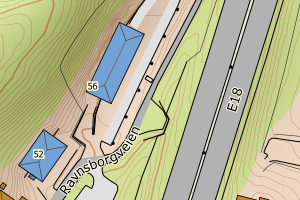 Kartbilde fra WMS-tjeneste av avviket