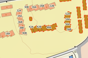 Kartbilde fra WMS-tjeneste av avviket