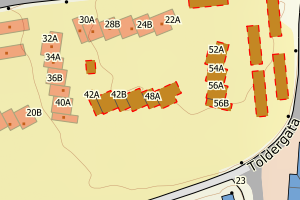 Kartbilde fra WMS-tjeneste av avviket