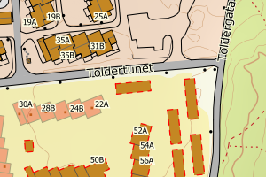 Kartbilde fra WMS-tjeneste av avviket