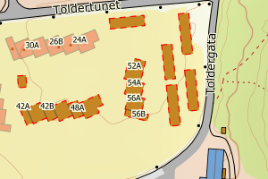 Kartbilde fra WMS-tjeneste av avviket