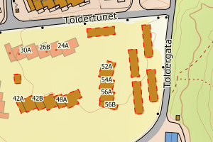 Kartbilde fra WMS-tjeneste av avviket