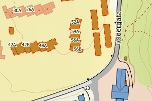 Kartbilde fra WMS-tjeneste av avviket