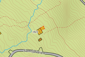 Kartbilde fra WMS-tjeneste av avviket