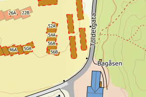 Kartbilde fra WMS-tjeneste av avviket