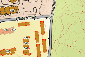 Kartbilde fra WMS-tjeneste av avviket