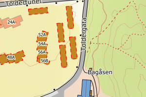 Kartbilde fra WMS-tjeneste av avviket