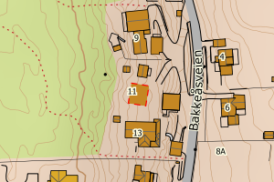 Kartbilde fra WMS-tjeneste av avviket