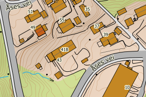 Kartbilde fra WMS-tjeneste av avviket