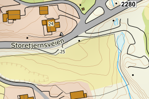 Kartbilde fra WMS-tjeneste av avviket