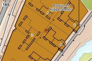 Kartbilde fra WMS-tjeneste av avviket