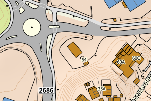 Kartbilde fra WMS-tjeneste av avviket